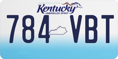 KY license plate 784VBT