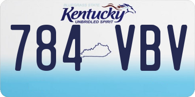 KY license plate 784VBV