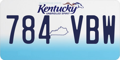 KY license plate 784VBW