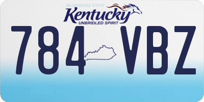 KY license plate 784VBZ