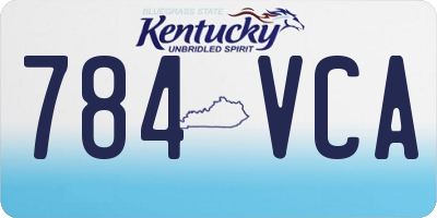 KY license plate 784VCA