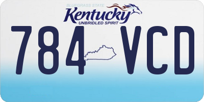 KY license plate 784VCD