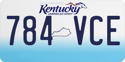 KY license plate 784VCE