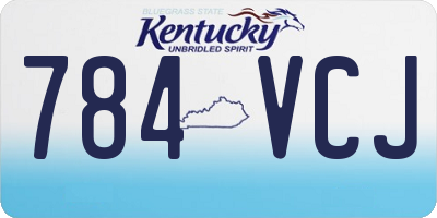 KY license plate 784VCJ