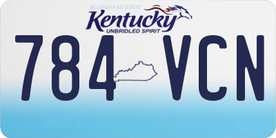 KY license plate 784VCN