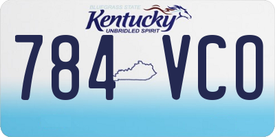 KY license plate 784VCO
