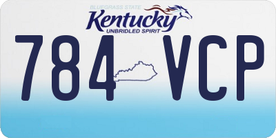 KY license plate 784VCP