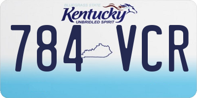 KY license plate 784VCR