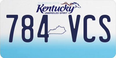 KY license plate 784VCS