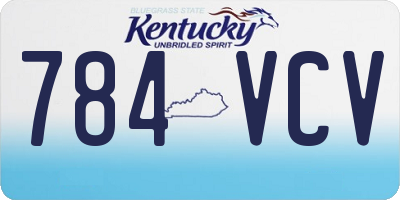 KY license plate 784VCV