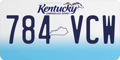 KY license plate 784VCW