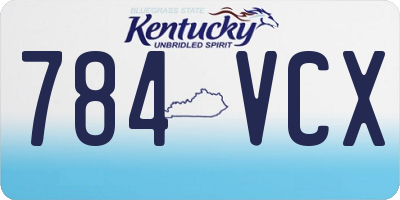 KY license plate 784VCX
