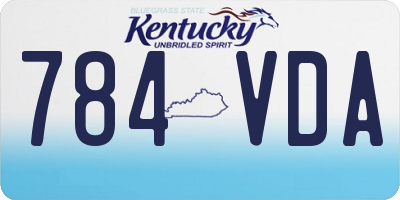 KY license plate 784VDA