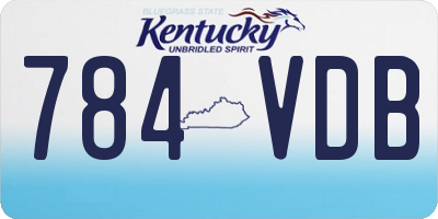 KY license plate 784VDB