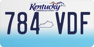 KY license plate 784VDF