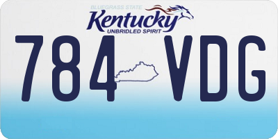 KY license plate 784VDG