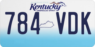 KY license plate 784VDK