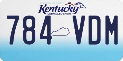 KY license plate 784VDM