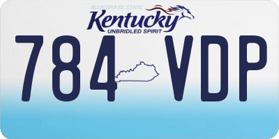 KY license plate 784VDP
