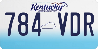 KY license plate 784VDR