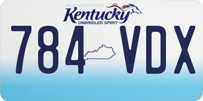 KY license plate 784VDX