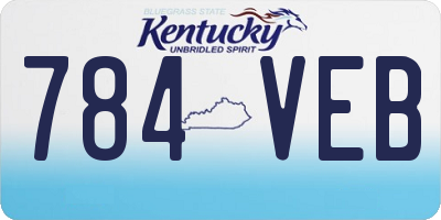 KY license plate 784VEB