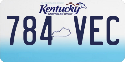 KY license plate 784VEC