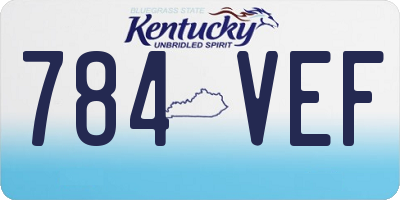 KY license plate 784VEF