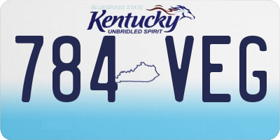 KY license plate 784VEG