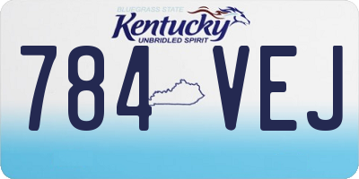 KY license plate 784VEJ