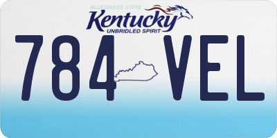 KY license plate 784VEL