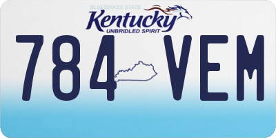 KY license plate 784VEM