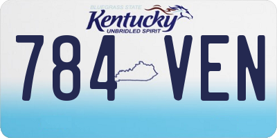 KY license plate 784VEN