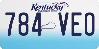 KY license plate 784VEO