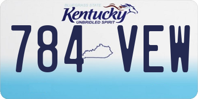 KY license plate 784VEW