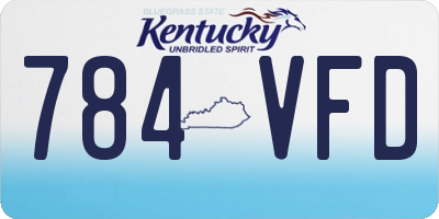 KY license plate 784VFD