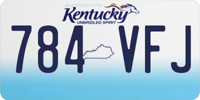 KY license plate 784VFJ