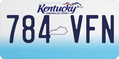 KY license plate 784VFN