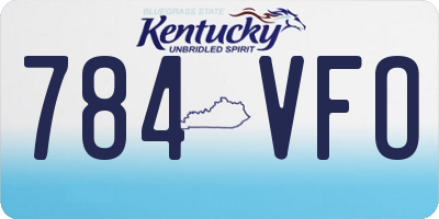 KY license plate 784VFO