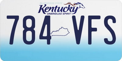 KY license plate 784VFS