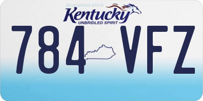KY license plate 784VFZ