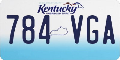 KY license plate 784VGA