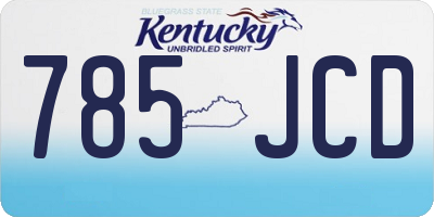 KY license plate 785JCD