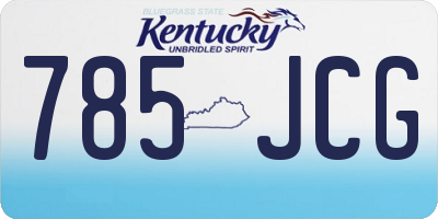 KY license plate 785JCG