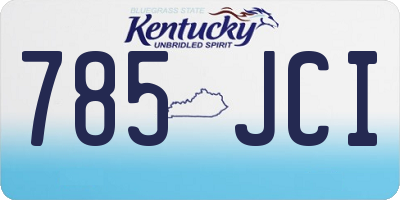 KY license plate 785JCI