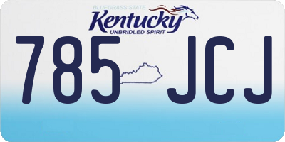 KY license plate 785JCJ