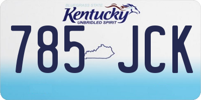 KY license plate 785JCK