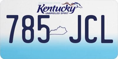 KY license plate 785JCL