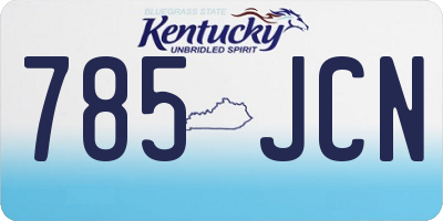 KY license plate 785JCN