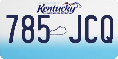 KY license plate 785JCQ